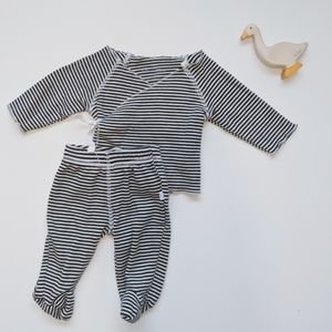 NB Olive & Rain Stripe Set